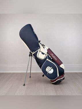 Stand Golf Carry Bag in Navy, Maroon & Cream